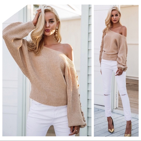 Braided Off Shoulder Sweater - Picture 6 of 6